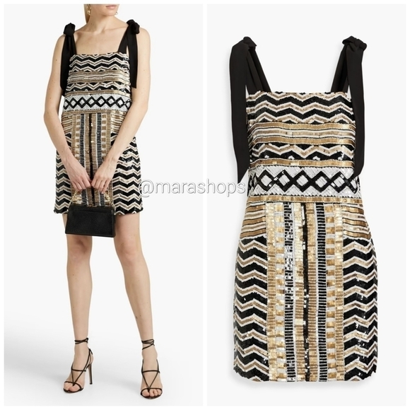 Veronica Beard Meryl Sequined Crepe De Chine Mini Dress - Picture 1 of 9